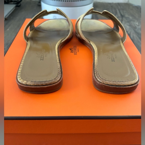 HERMÈS Oran Exotic Lizard skin sandals Sz 35.5 - Picture 6 of 10